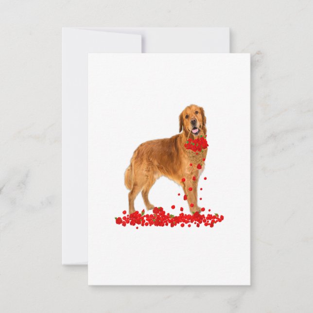 Golden Retriever Valentines Day Dog Dad Dog RSVP Card (Front)