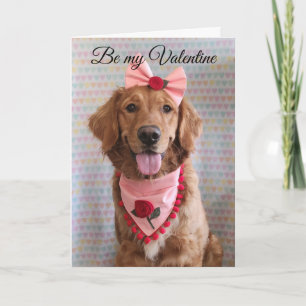 Golden Retriever Valentine's Day greeting card