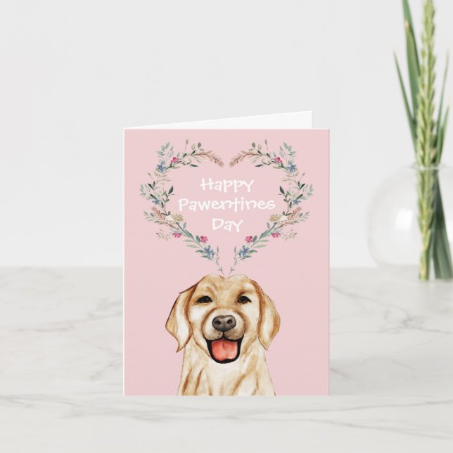 Golden Retriever Valentines Holiday Card (Front)