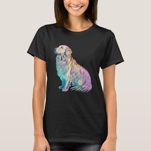 Golden Retriever Vaporwave Retrowave Aesthetic  2 T-Shirt (Front)