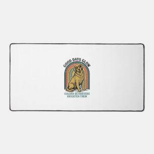 Golden Retriever Vintage Shirt Retro Engraving Dog Desk Mat