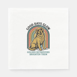 Golden Retriever Vintage Shirt Retro Engraving Dog Napkin