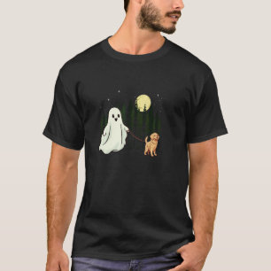 Golden Retriever Walking Ghost Halloween Funny Kid T-Shirt