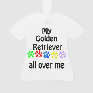 Golden Retriever Walks Design Ornament