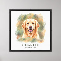Golden Retriever Wall Art Watercolor Dog Portrait
