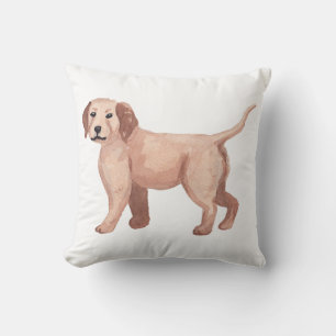 Golden Retriever Water Colour Art Painting Cushion
