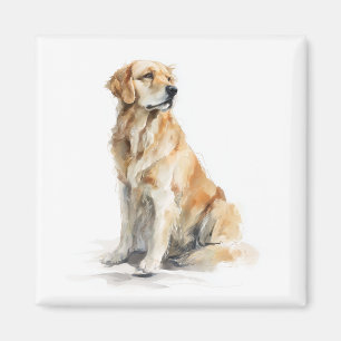 Golden Retriever Watercolor Art Magnet