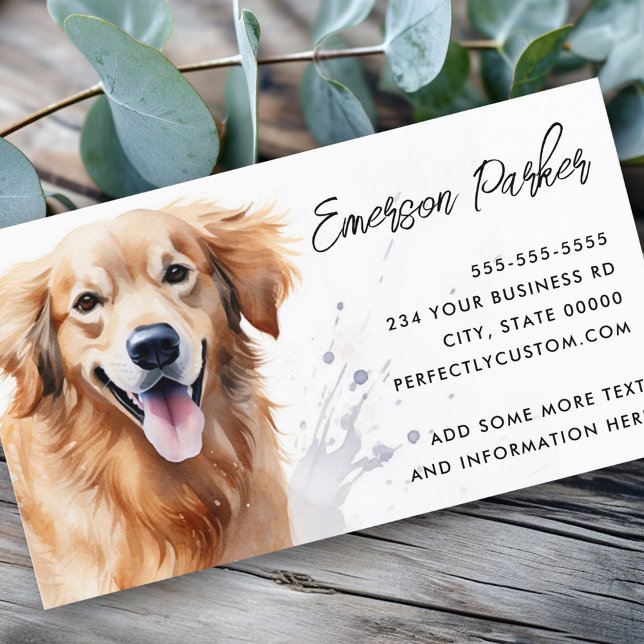Golden retriever watercolor business card (Golden retriever watercolor business card)