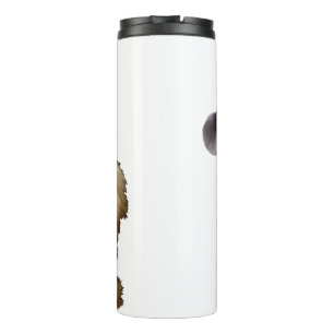 Golden Retriever wearing a Santa Claus Hat Thermal Tumbler