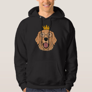 Golden Retriever Wearing Crown And Sunglasses Hoodie