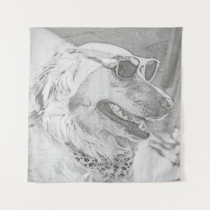 Golden Retriever Wearing Sunglasses  Tapestry