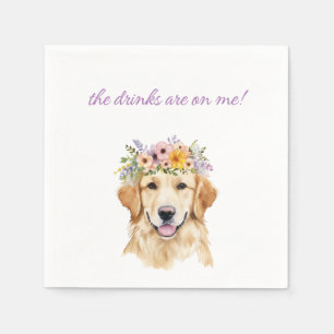 Golden Retriever Wedding Napkin