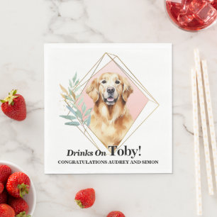 Golden Retriever Wedding Napkin With Dogs Photo