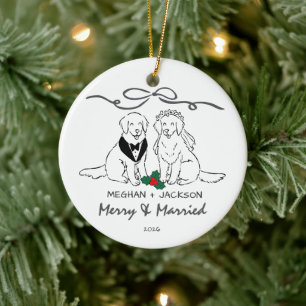 Golden Retriever Wedding Ornament