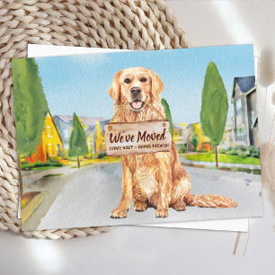 Golden Retriever We've Moved Cute Dog Moving Announcement