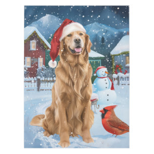 Golden Retriever Winter Wonderland Christmas Joy Tablecloth