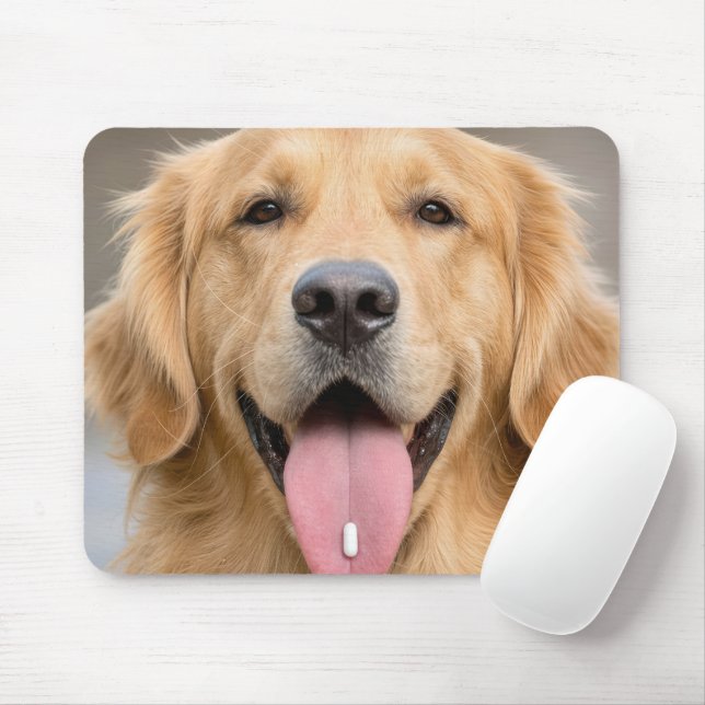 Golden Retriever with a Pill Mouse Pad (With Mouse)
