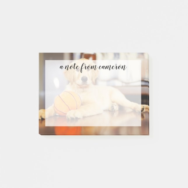 Golden Retriever With Basketball Toy Post-it Notes (Front)