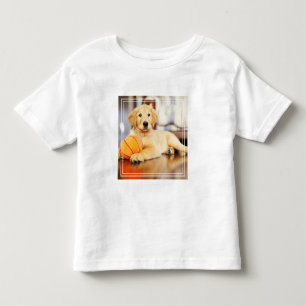 Golden Retriever With Basketball Toy Toddler T-Shirt