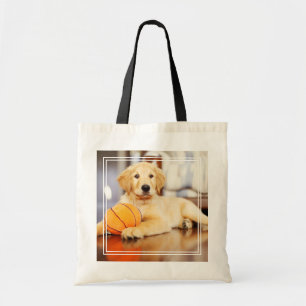 Golden Retriever With Basketball Toy Tote Bag