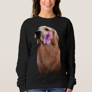 Golden Retriever With Flower Sweatshirt