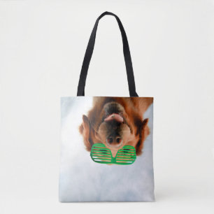 Golden Retriever With Green Sunglasses Tote Bag