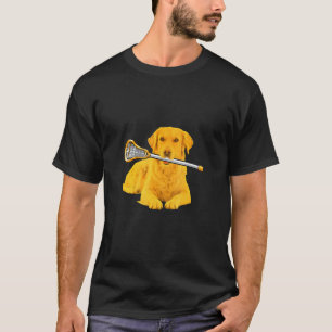 Golden Retriever With Lacrosse T-Shirt
