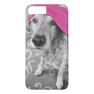 Golden Retriever with pink cap iPhone 8 Plus/7 Plus Case