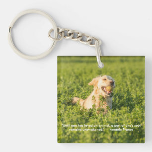 Golden Retriever with Quote Key Ring