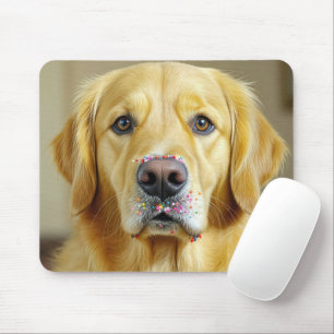 Golden Retriever With Sprinkles On Its Nose Mouse Pad