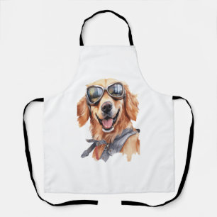Golden Retriever with Sunglasses 1 Apron