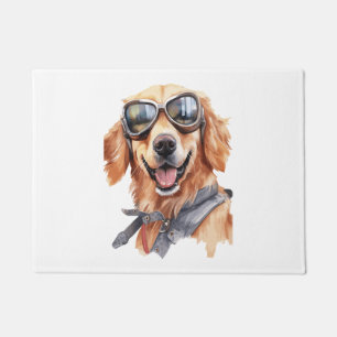 Golden Retriever with Sunglasses 1 Doormat