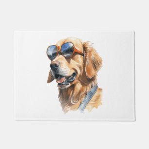 Golden Retriever with Sunglasses 2 Doormat