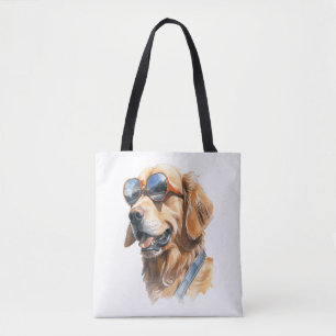 Golden Retriever with Sunglasses 2 Tote Bag