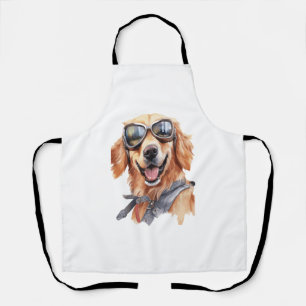 Golden Retriever with Sunglasses  Apron