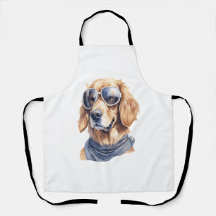 Golden Retriever with Sunglasses  Apron