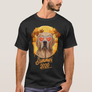 Golden Retriever With Sunglasses Palm Tree Beach S T-Shirt