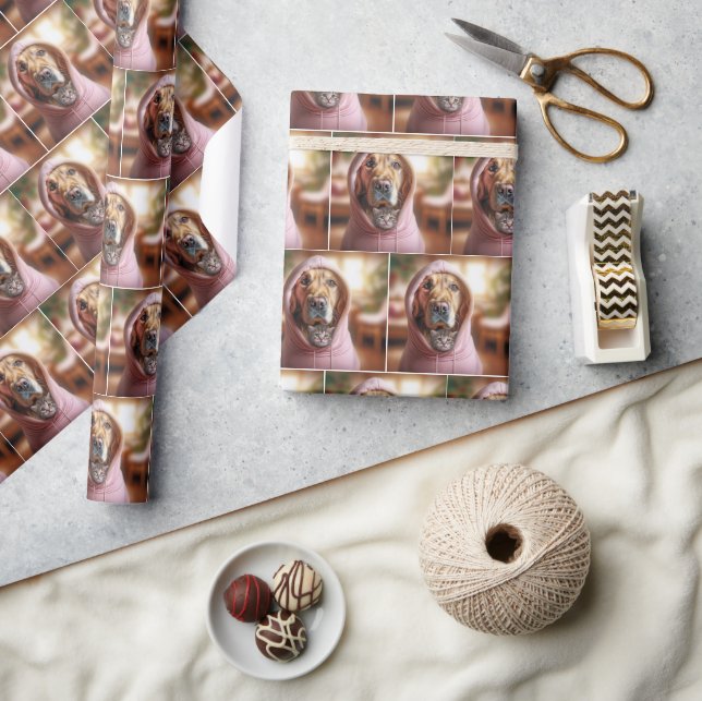 Golden Retriever With Tabby Kitten Wrapping Paper (Crafts)