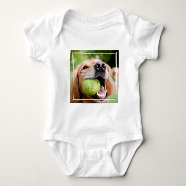 Golden Retriever With Tennis Ball Baby Bodysuit (Front)