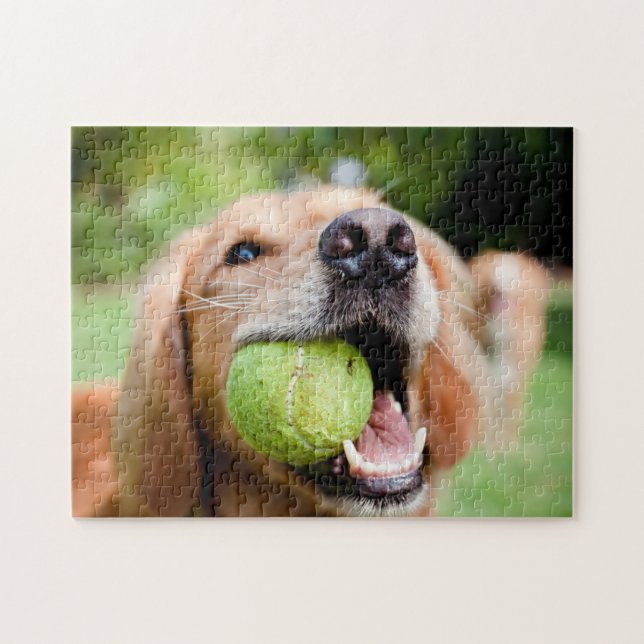 Golden Retriever With Tennis Ball Jigsaw Puzzle (Horizontal)