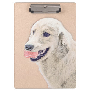 Golden Retriever with Tennis Ball Painting Dog Art Clipboard