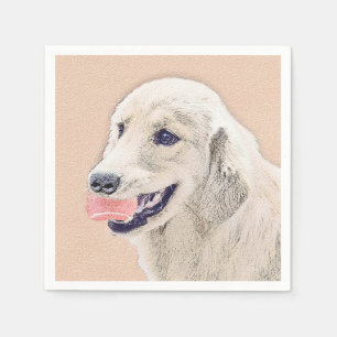 Golden Retriever with Tennis Ball Painting Dog Art Napkin