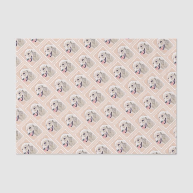 Golden Retriever with Tennis Ball Painting Dog Art Tissue Paper (Front)