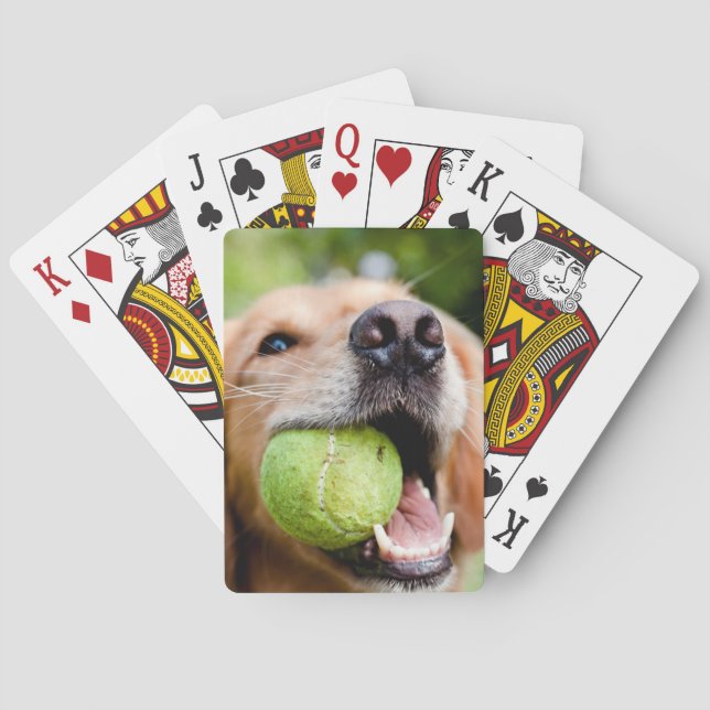 Golden Retriever With Tennis Ball Playing Cards (Back)