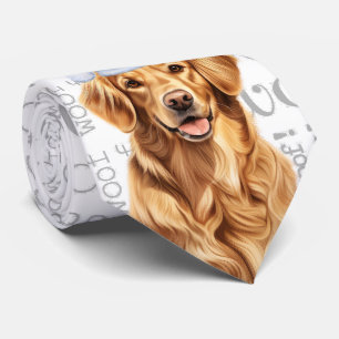 Golden Retriever Woof Christmas Dog Lover Tie