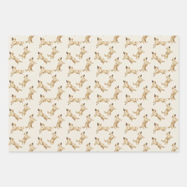Golden Retriever Wrapping Paper (Front)