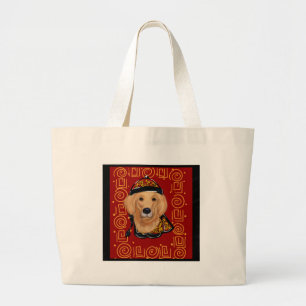 Golden Retriever Year of the Dog Large Tote Bag