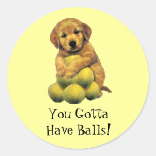 Golden Retriever You Gotta Have Balls Sticker