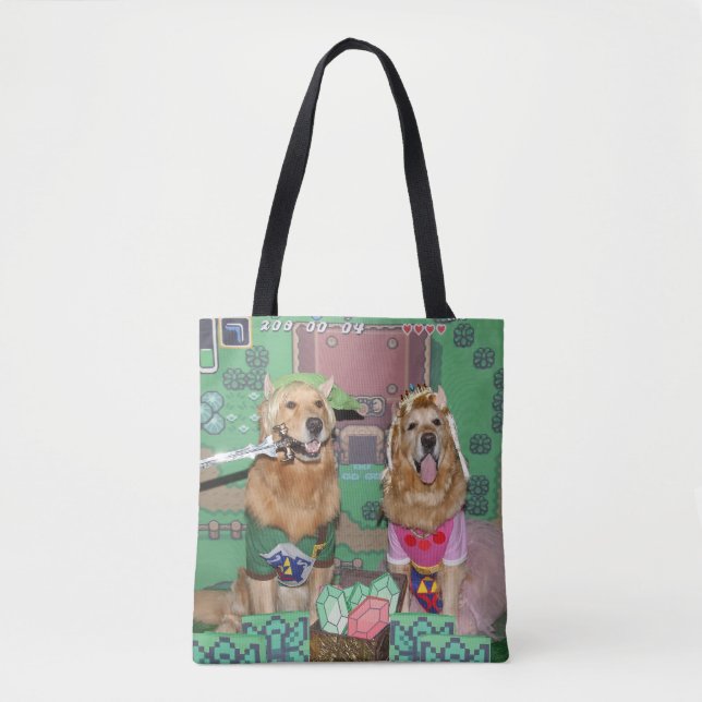 Golden Retriever Zelda and Link Tote Bag (Front)