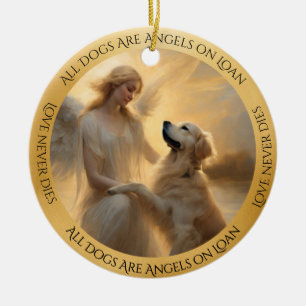  Golden RetrieverPersonalized Angel Memorial  Ceramic Ornament